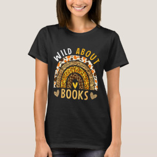 Camiseta Louca por ler leopardo arco-íris amante de livros 