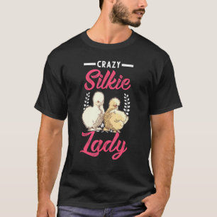 Camiseta Louca Silkie Senhora Garota Silkie Seda Galinha Fr