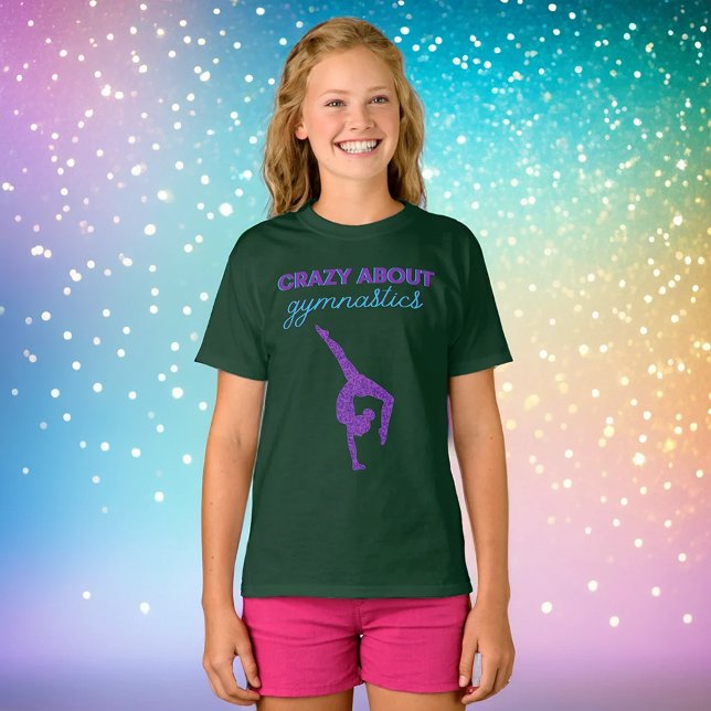Camiseta Louca Sobre A Ginástica Purple & Aqua T-Shirt (Criador carregado)