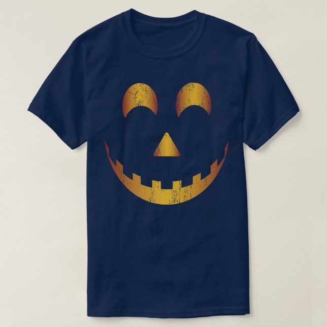 Camiseta Louco Assustador do Halloween Jack O Lantern Vinta (Frente do Design)