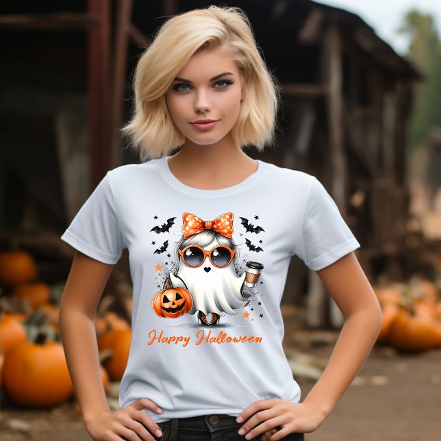 Camiseta Louco e Adorável: Feliz Fantasma Engraçado Hallowe (Criador carregado)