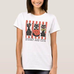 Camiseta Louco e Bonito - Gato Preto e Abóbora