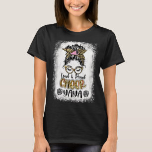 Camiseta Louco E Orgulhoso Cheer Yaya Leopard Sangrou Mãe"