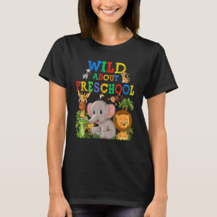 Camiseta Louco Por Animais de Safari da Pré-Escola Selva Vo