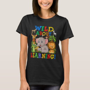 Camiseta Louco por aprender animais de safári da selva Byck