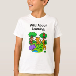 Camiseta Louco por Aprender – Selva Design para Crianças
