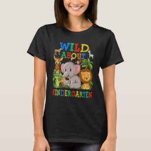 Camiseta Louco Por Jardim De Infância Animais Da Savana Sel