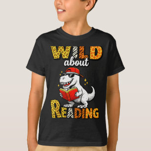 Camiseta Louco por ler livro de dinossauro amante meninos a