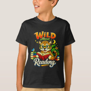 Camiseta Louco por ler livro impressão de animal guepardo m