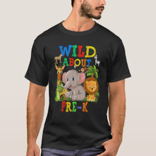 Camiseta Louco Por Pré K Animais Safari Selva De Volta à Es