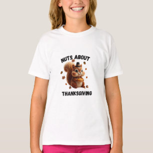 Camiseta Louco por Torta – Esquilo de Lã Fofo de Ação de Gr