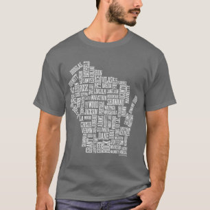 Camiseta Louco sobre Wisconsin (cinzento)
