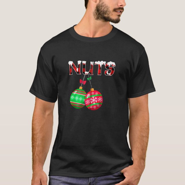 Camiseta Loucos Casais de Natal Loucos Castanhas Natal Xmas (Frente)