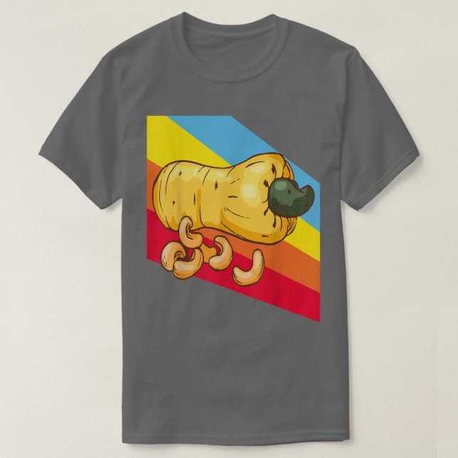 Camiseta Loucos de caju Comida vegetariana (Frente do Design)