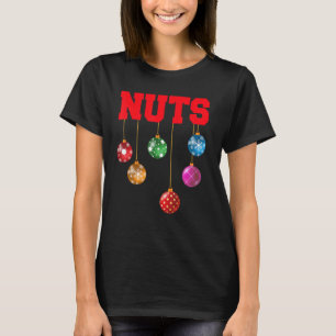 Camiseta Loucos de Natal Casais de castanhas Loucos Bauble