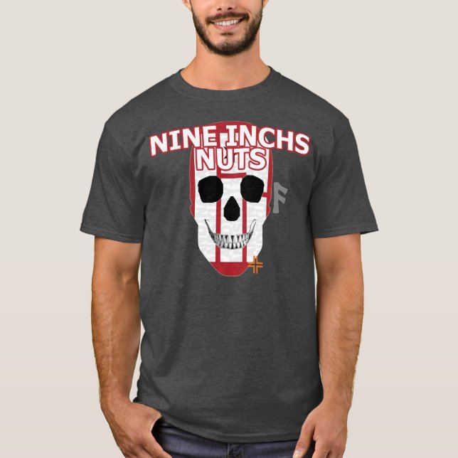 Camiseta Loucos de nove polegadas HANDSKULL básico (Frente)