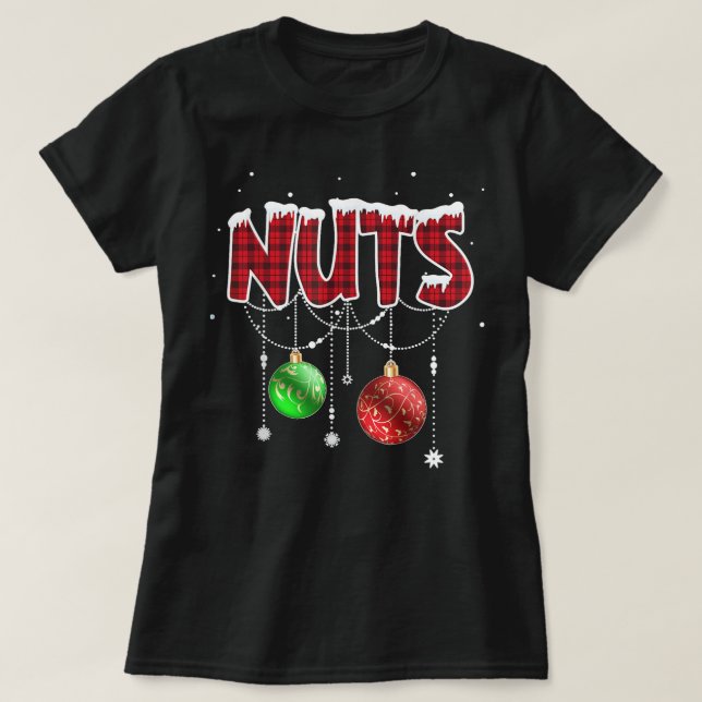 Camiseta Loucos de peito Casal de Natal Correspondente (Frente do Design)