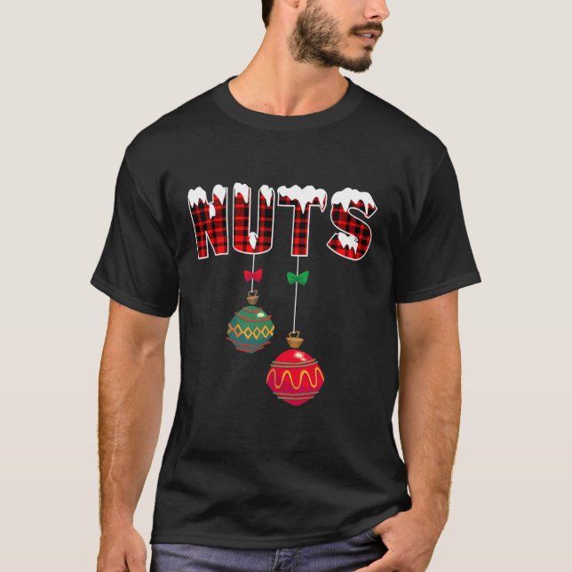 Camiseta Loucos de peito Feliz Correspondência de castanhas (Frente)