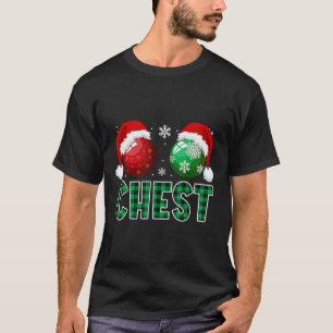 Camiseta Loucos do tórax Divertimento de Natal Casal Corres
