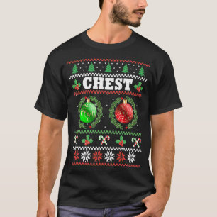 Camiseta Loucos do tórax Natal T Correspondência Feia Casal