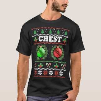 Camiseta Loucos do tórax Natal T Correspondência Feia Casal