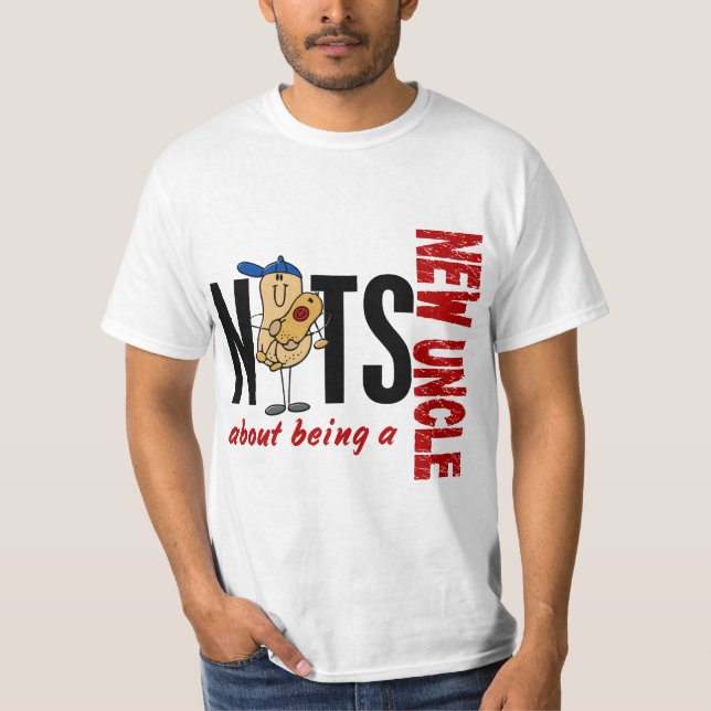 Camiseta Loucos sobre ser um tio novo 1 vermelho (Frente)