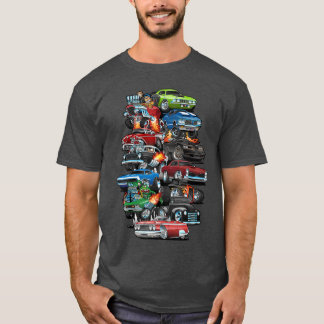 Camiseta Loucura de Carros Músculos Carros Clássicos e Hotr