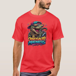 Camiseta Loucura de Dinossauro — Gráfico de T‑Rex Festa Ani