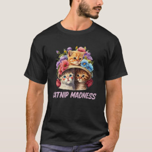 Camiseta Loucura de Erva de Gato Amante de Gato Humor de Ga