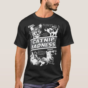 Camiseta Loucura de Erva de Gato Gatinho Fofo Gato Engraçad