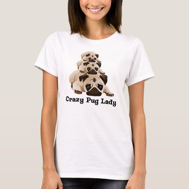 Camiseta Loucura Pug Lady (Frente)