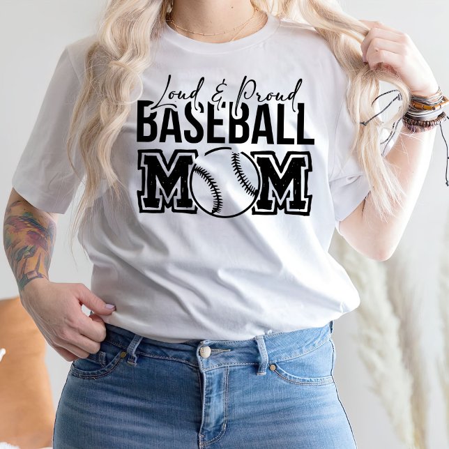 Camiseta Loud And Baseball Mom Shirt, Baseball (Criador carregado)