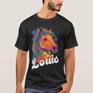 Camiseta LOUIS Nome de Menino Fofo com Cavalo Bonito
