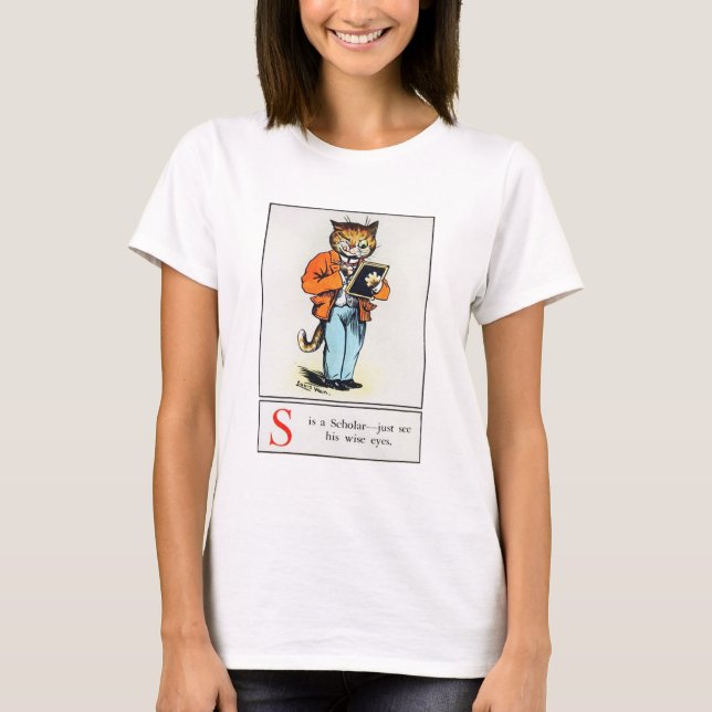 Camiseta Louis Wain, Gato Engraçado (Frente)