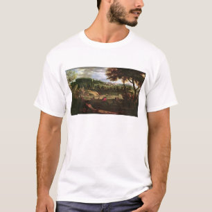 Camiseta Louis XIV que caçam em margoso com uma vista