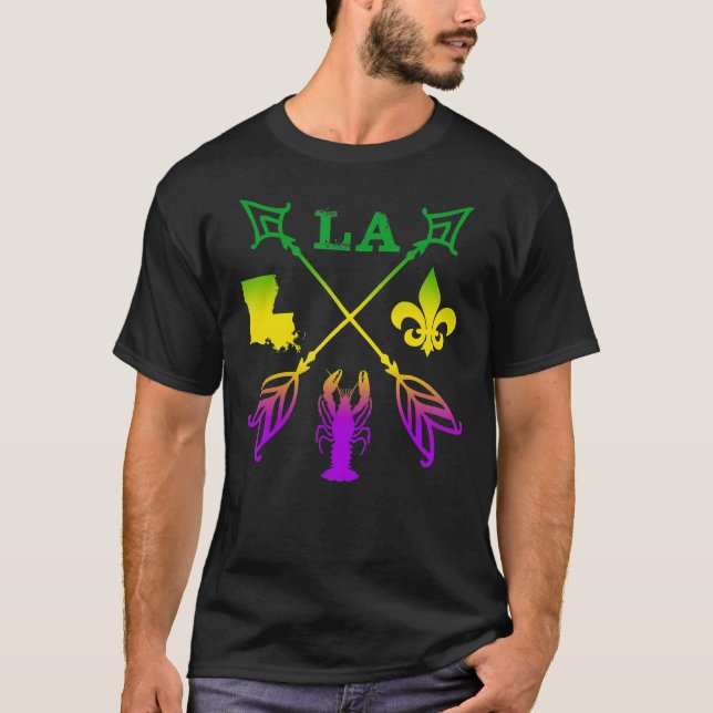 Camiseta Louisiana Arrow New Orleans Mardi Gras (Frente)