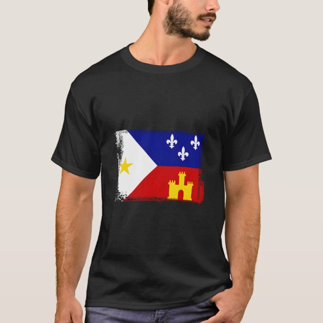 Camiseta Louisiana Cajun Acadiana Flag (Frente)