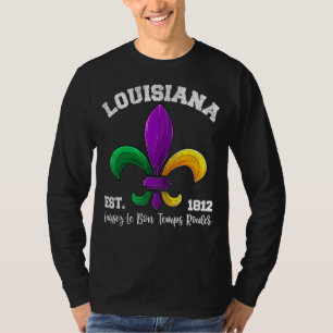Camiseta Louisiana Mardi Gras Fleur De Lys, Crianças, Mulhe
