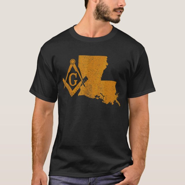 Camiseta Louisiana Masons Grand Lodge F&am La Mason Padre' (Frente)