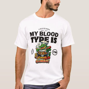 Camiseta Louisiana: meu tipo sanguíneo é Gumbo