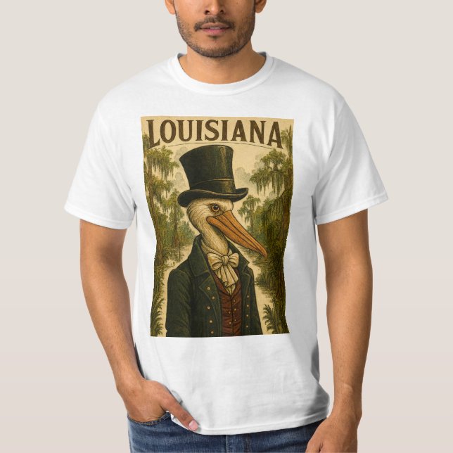 Camiseta Louisiana Themed Pelican Man T-shirt (Frente)