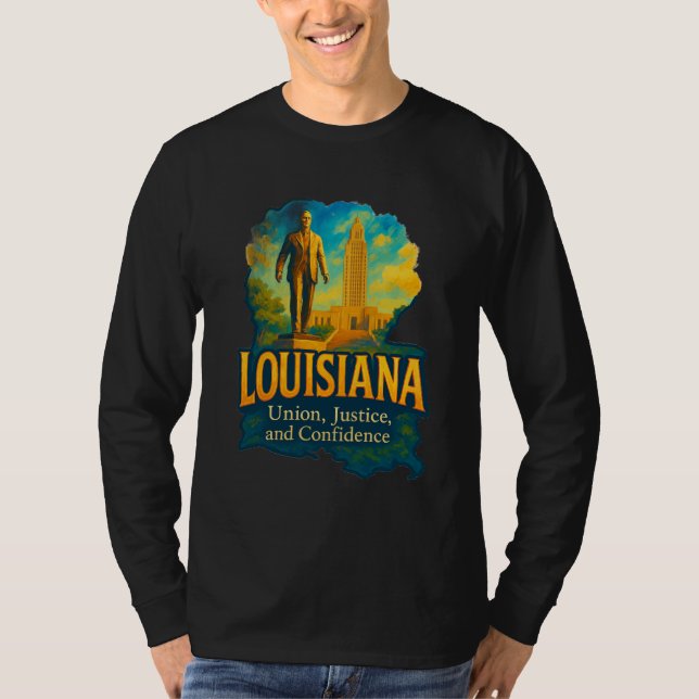 Camiseta Louisiana vibrant artistic T-shirt design!  (Frente)