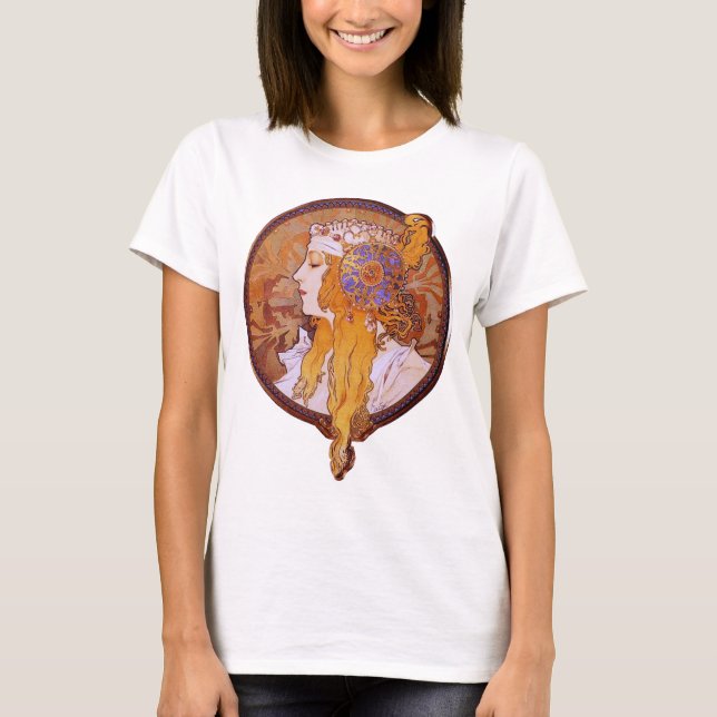 Camiseta Louro bizantino pelo t-shirt de Mucha (Frente)