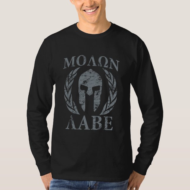 Camiseta Louros da máscara do guerreiro de Molon Labe no (Frente)