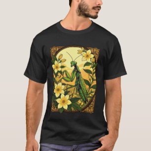 Camiseta Louva-a-deus e Flores de Jasmim Amarelo