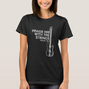 Camiseta Louvado Com Cordas De Violão Cristão Psalm 150