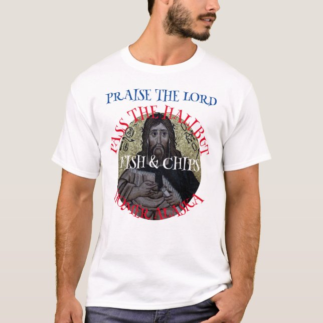 Camiseta Louvado seja o Senhor a Passar o Sobremesa Peixe e (Frente)