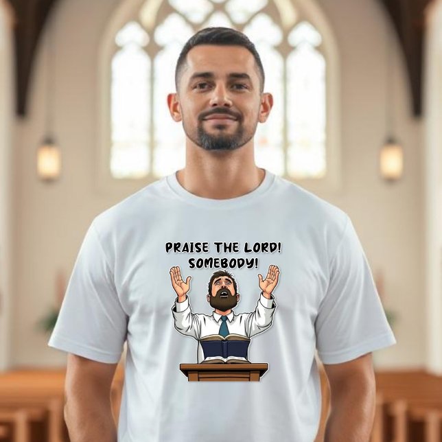 Camiseta Louvado Senhor! Alguém! - Pastor (Criador carregado)