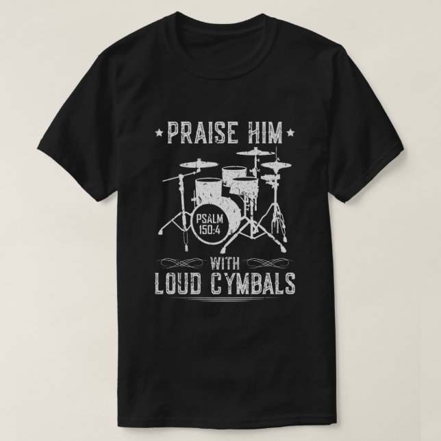 Camiseta Louve-O Com Ciberões Loucos Drummer Cristão Psa (Frente do Design)
