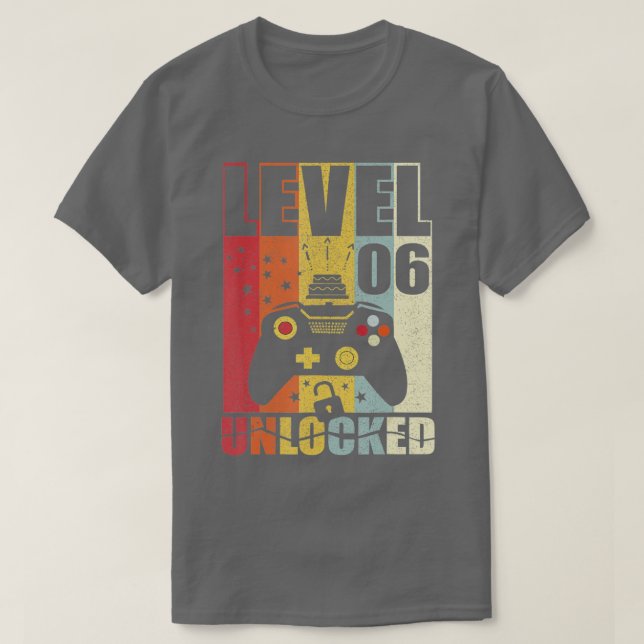 Camiseta Lov do Jogo de Presente do 6 de Nível 6 Desbloquea (Frente do Design)
